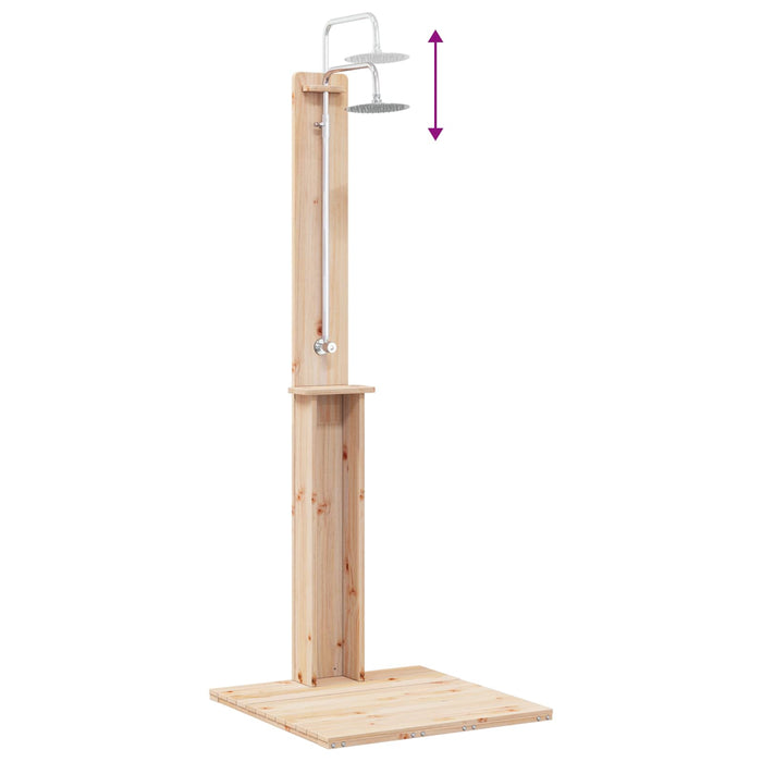 Duș exterior natural 75 x 76 x 217 cm Lemn masiv de pin - WALTI WALTI