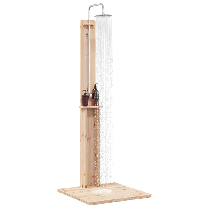 Duș exterior natural 75 x 76 x 217 cm Lemn masiv de pin - WALTI WALTI