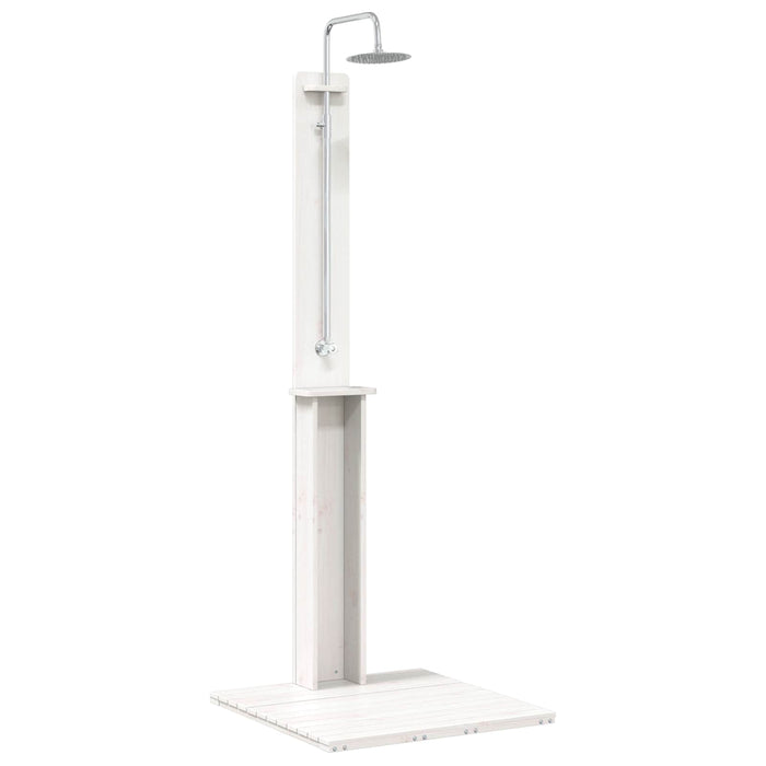 Duș exterior Alb 75 x 76 x 217 cm Lemn masiv de pin - WALTI WALTI