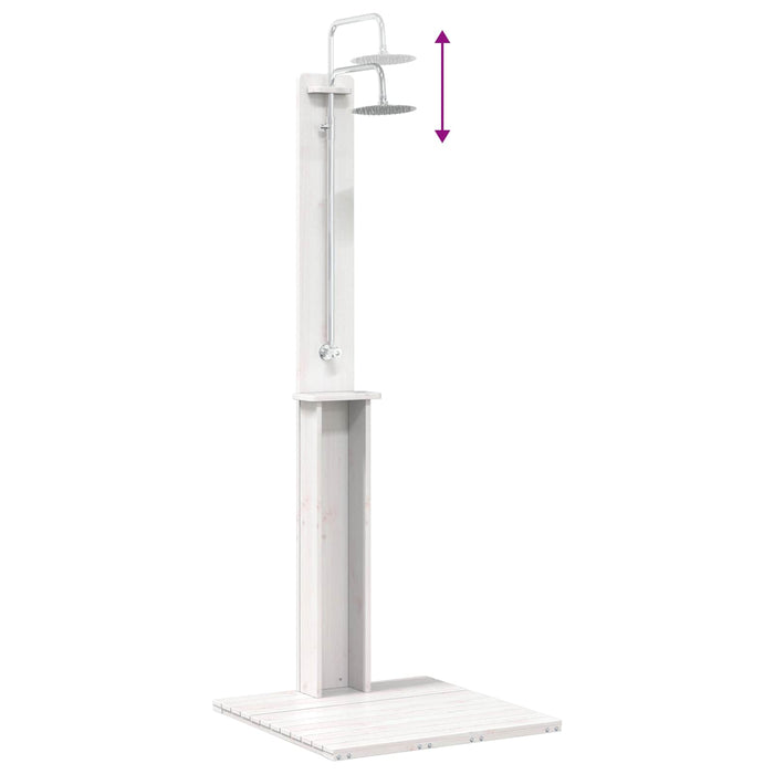 Duș exterior Alb 75 x 76 x 217 cm Lemn masiv de pin - WALTI WALTI