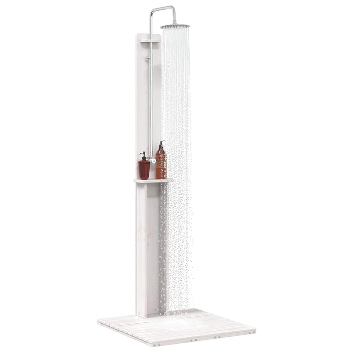 Duș exterior Alb 75 x 76 x 217 cm Lemn masiv de pin - WALTI WALTI