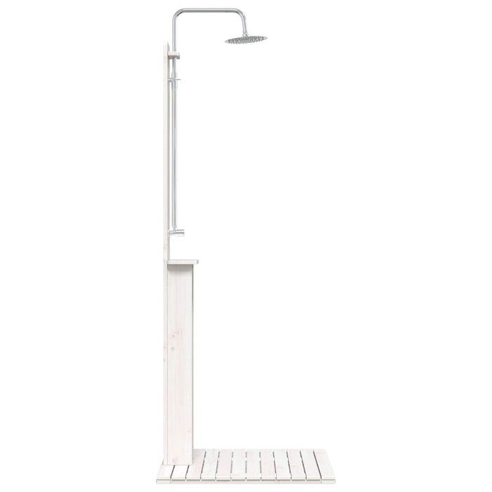 Duș exterior Alb 75 x 76 x 217 cm Lemn masiv de pin - WALTI WALTI