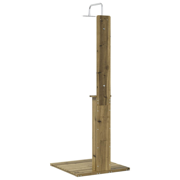 Duș exterior natural 75 x 76 x 217 cm Lemn de pin tratat - WALTI WALTI