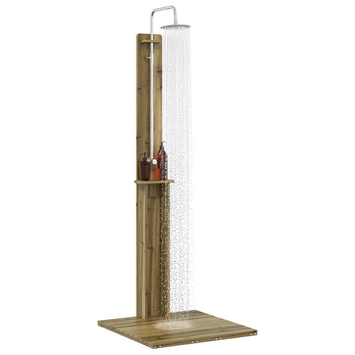 Duș exterior natural 75 x 76 x 217 cm Lemn de pin tratat - WALTI WALTI