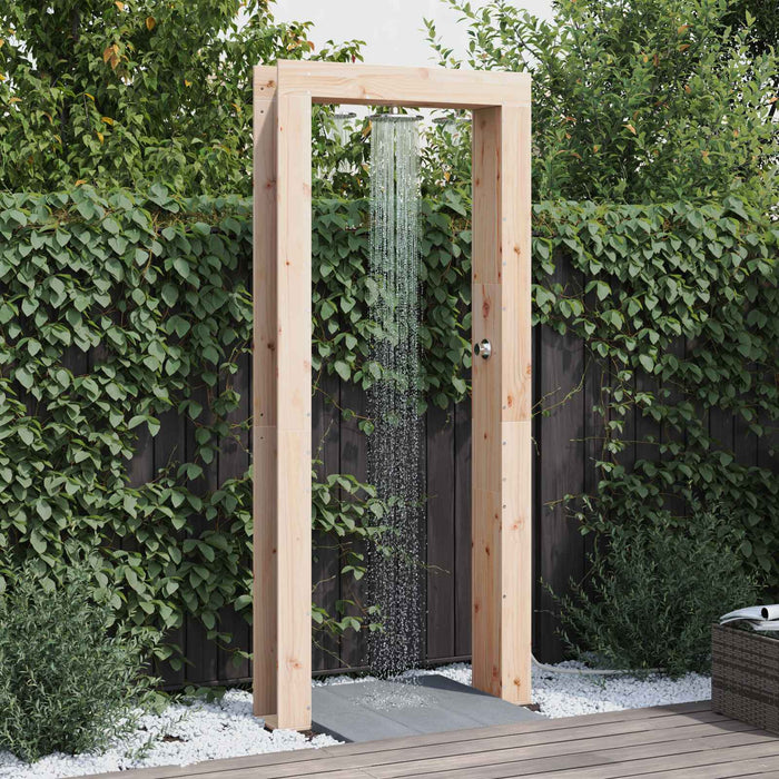 Duș exterior 226 cm Lemn masiv de pin și oțel inoxidabil WALTI