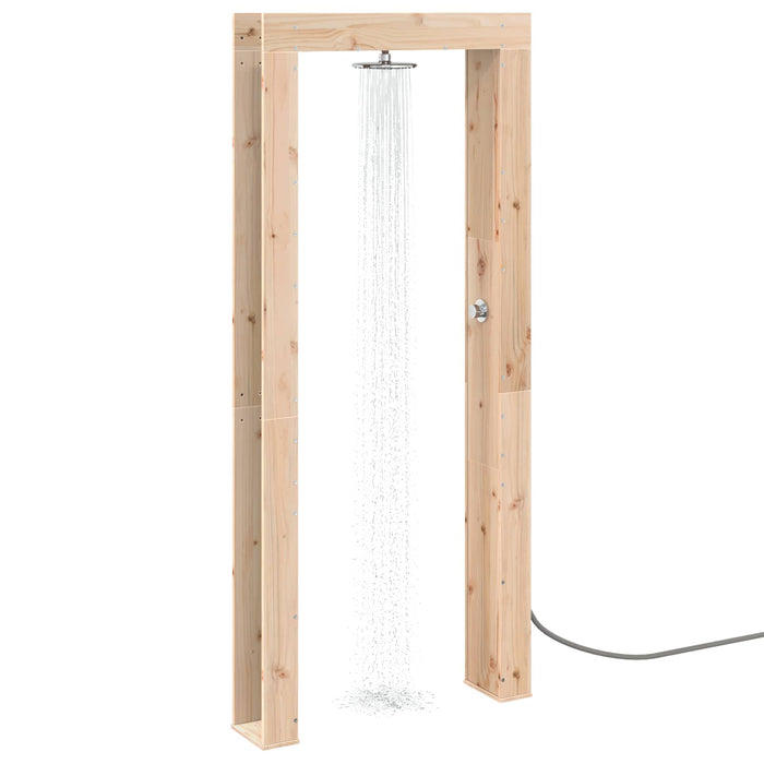 Duș exterior 226 cm Lemn masiv de pin și oțel inoxidabil WALTI