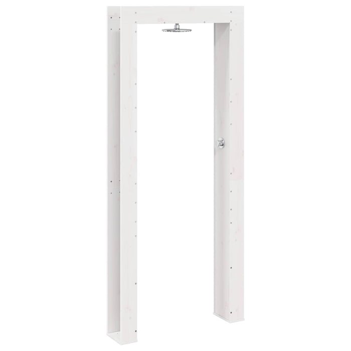Duș exterior 226 cm Lemn masiv de pin și oțel inoxidabil Alb WALTI