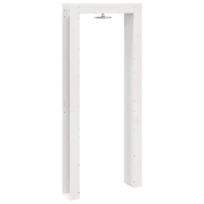 Duș exterior 226 cm Lemn masiv de pin și oțel inoxidabil Alb WALTI