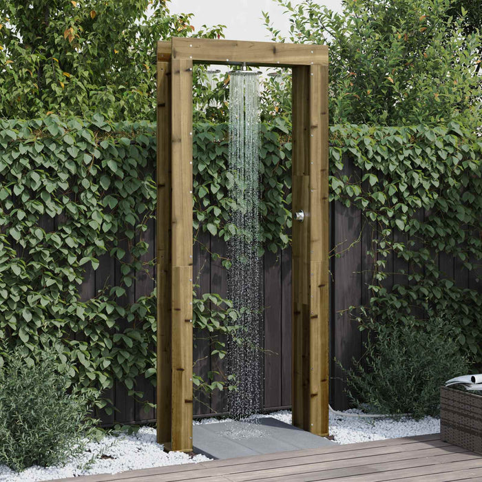 Duș exterior 226 cm Lemn de pin impregnat și oțel inoxidabil WALTI