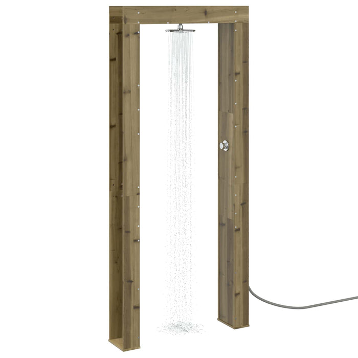Duș exterior 226 cm Lemn de pin impregnat și oțel inoxidabil WALTI