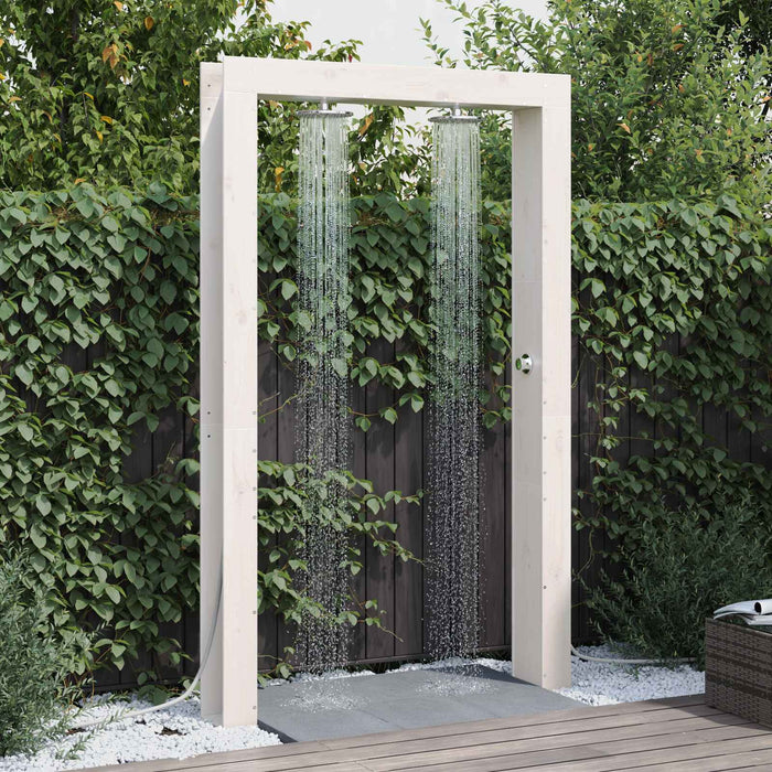 Duș exterior Alb 137 x 23 x 226 cm Lemn masiv de pin - WALTI WALTI