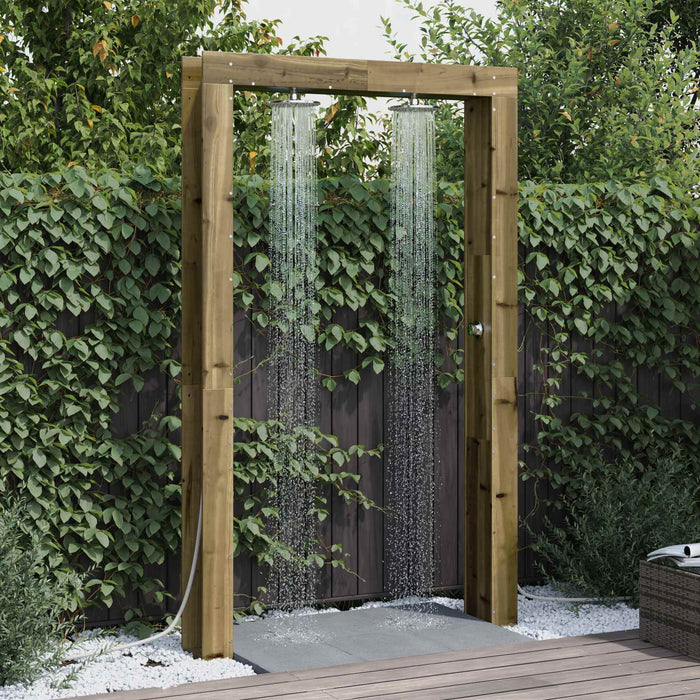 Duș exterior natural 137 x 23 x 226 cm Lemn de pin tratat - WALTI WALTI