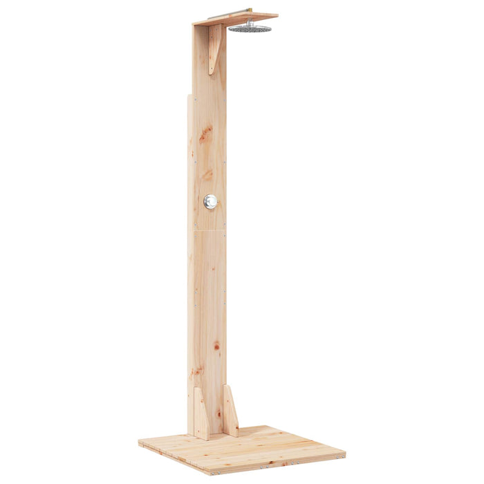 Duș exterior 214,5 cm Lemn masiv de pin și oțel inoxidabil WALTI