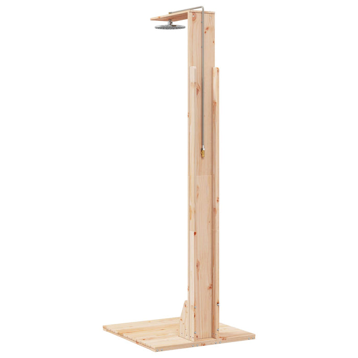 Duș exterior 214,5 cm Lemn masiv de pin și oțel inoxidabil WALTI