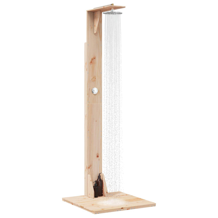 Duș exterior 214,5 cm Lemn masiv de pin și oțel inoxidabil WALTI