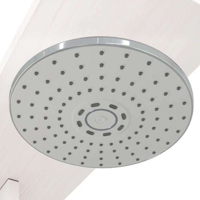 Duș exterior 214,5 cm Lemn masiv de pin și oțel inoxidabil Alb WALTI