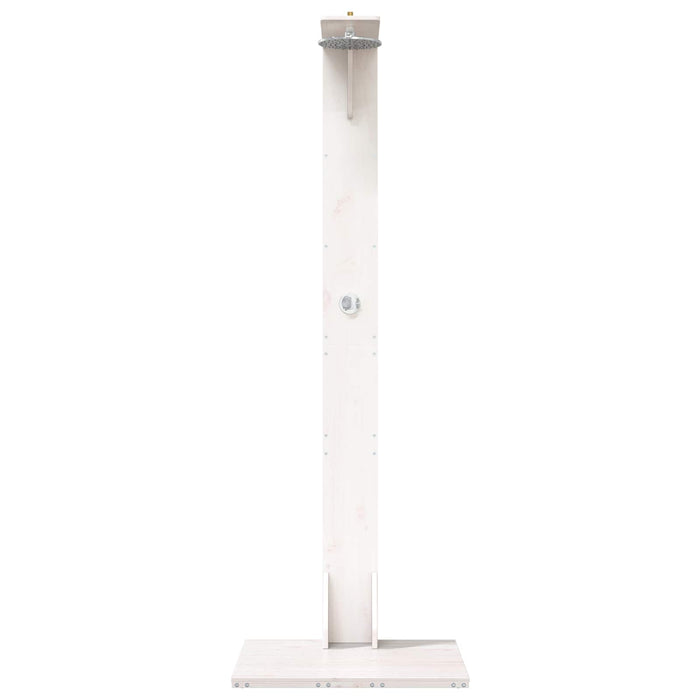 Duș exterior 214,5 cm Lemn masiv de pin și oțel inoxidabil Alb WALTI