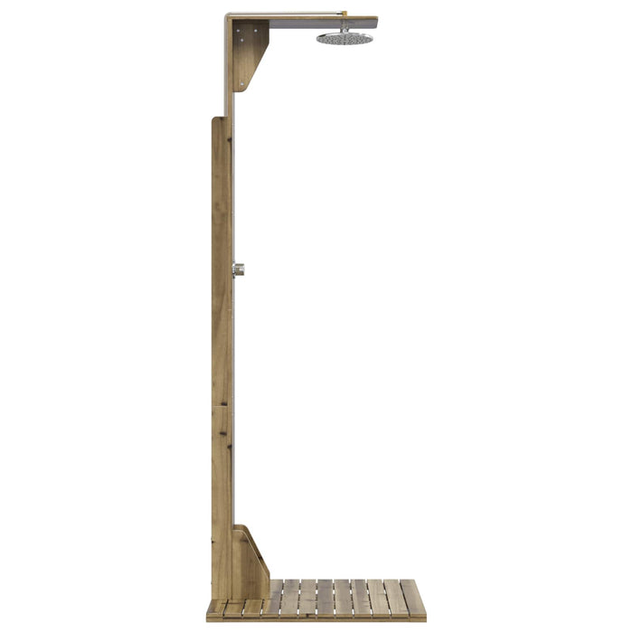 Duș exterior 214,5 cm Lemn de pin impregnat și oțel inoxidabil WALTI