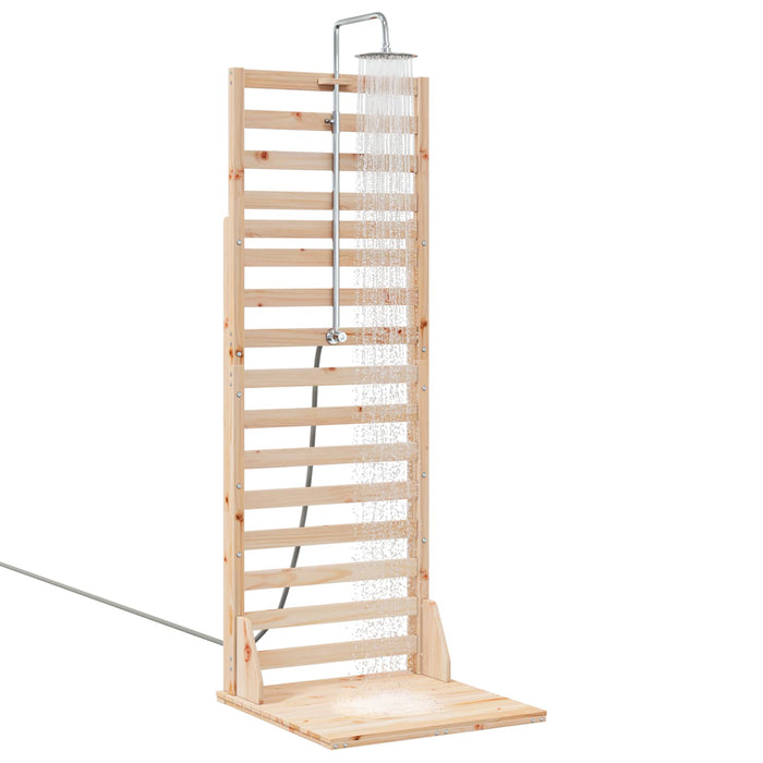 Duș exterior 225 cm Lemn masiv de pin și oțel inoxidabil WALTI