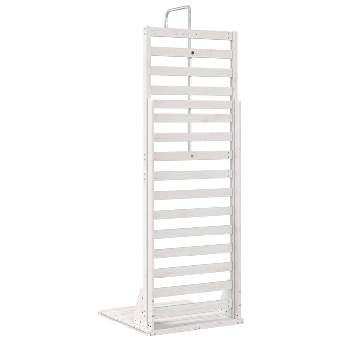 Duș exterior 225 cm Lemn masiv de pin și oțel inoxidabil Alb WALTI