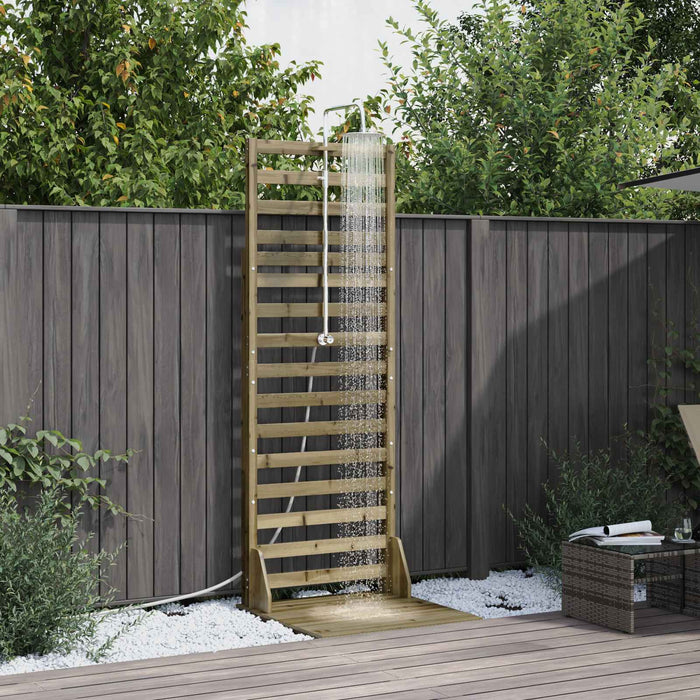 Duș exterior 225 cm Lemn de pin impregnat și oțel inoxidabil WALTI