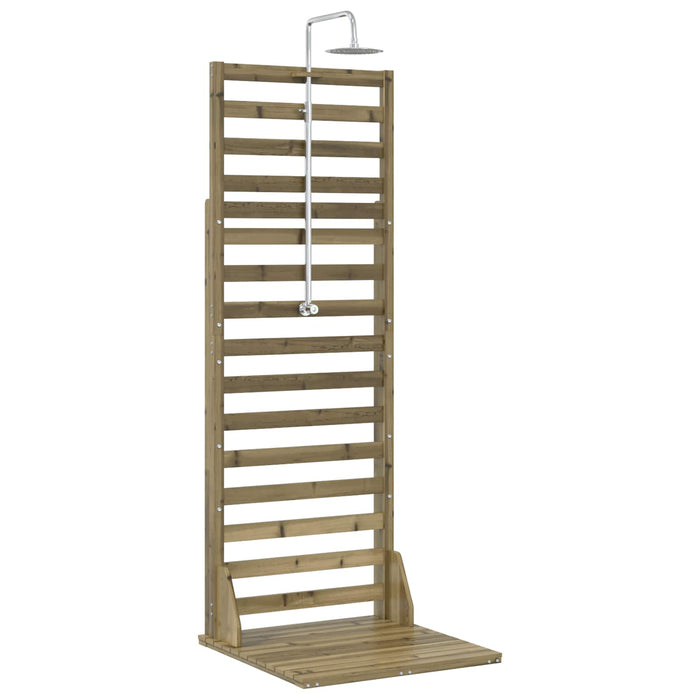 Duș exterior 225 cm Lemn de pin impregnat și oțel inoxidabil WALTI