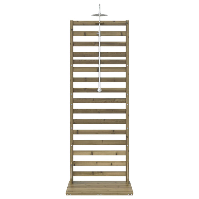 Duș exterior 225 cm Lemn de pin impregnat și oțel inoxidabil WALTI