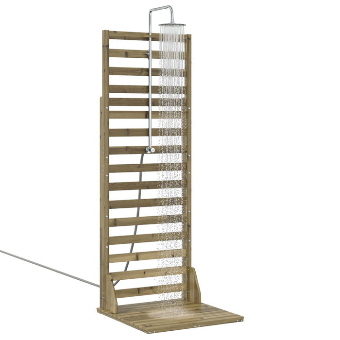 Duș exterior 225 cm Lemn de pin impregnat și oțel inoxidabil WALTI
