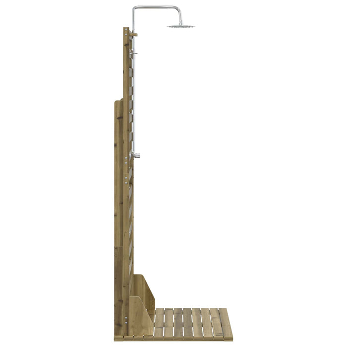 Duș exterior 225 cm Lemn de pin impregnat și oțel inoxidabil WALTI