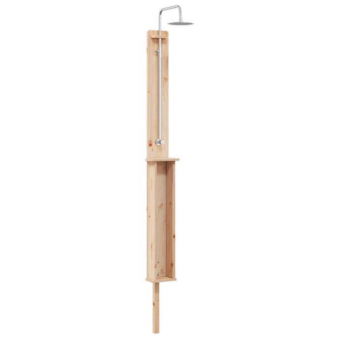 Duș exterior natural 24 x 19 x 246 cm Lemn masiv de pin - WALTI WALTI