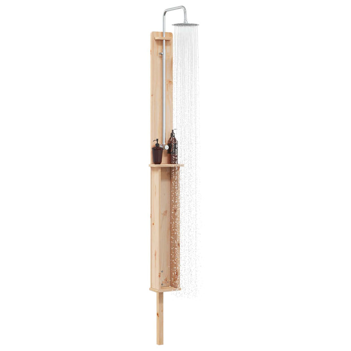 Duș exterior natural 24 x 19 x 246 cm Lemn masiv de pin - WALTI WALTI