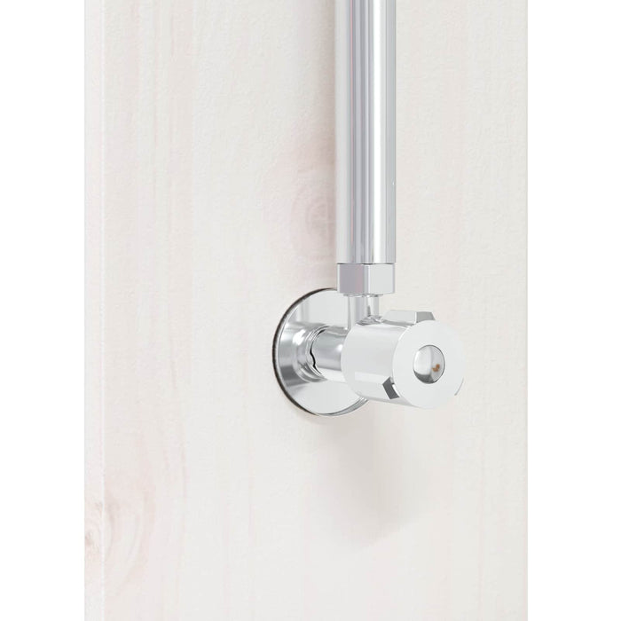 Duș exterior 246 cm Lemn masiv de pin și oțel inoxidabil Alb WALTI