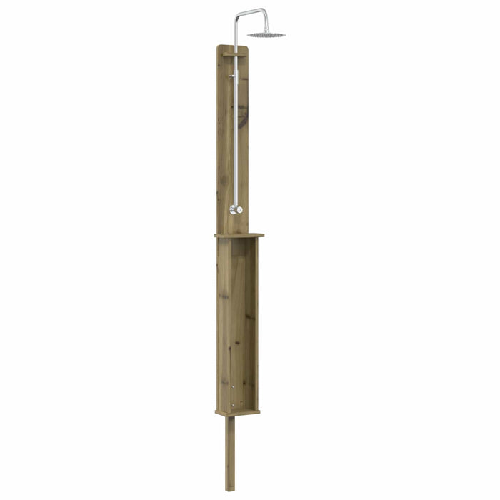 Duș exterior 246 cm Lemn de pin impregnat și oțel inoxidabil WALTI