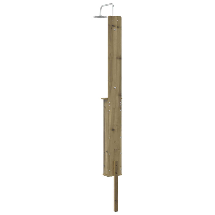 Duș exterior 246 cm Lemn de pin impregnat și oțel inoxidabil WALTI