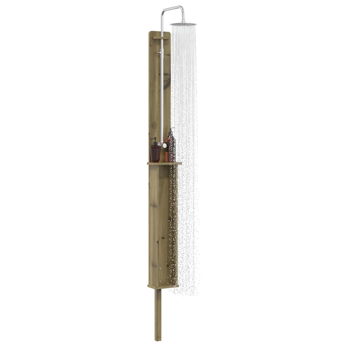 Duș exterior 246 cm Lemn de pin impregnat și oțel inoxidabil WALTI