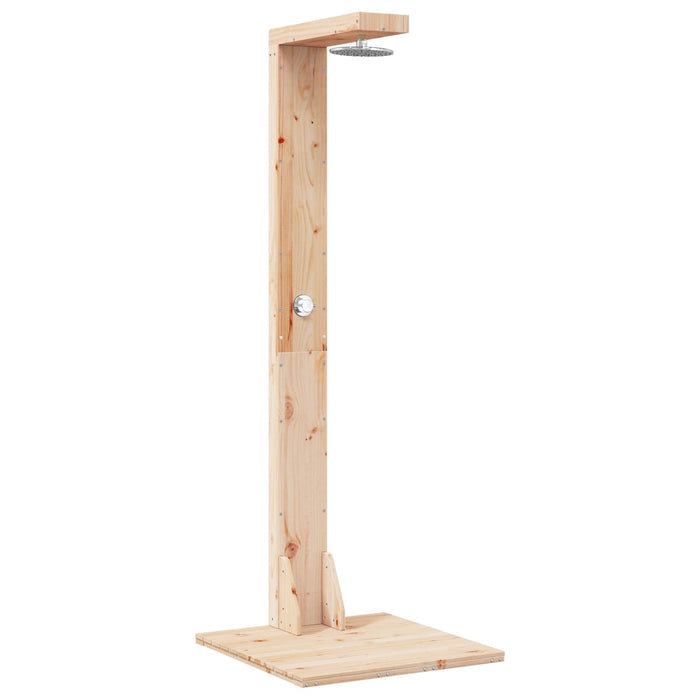 Duș exterior 210 cm Lemn masiv de pin și oțel inoxidabil WALTI