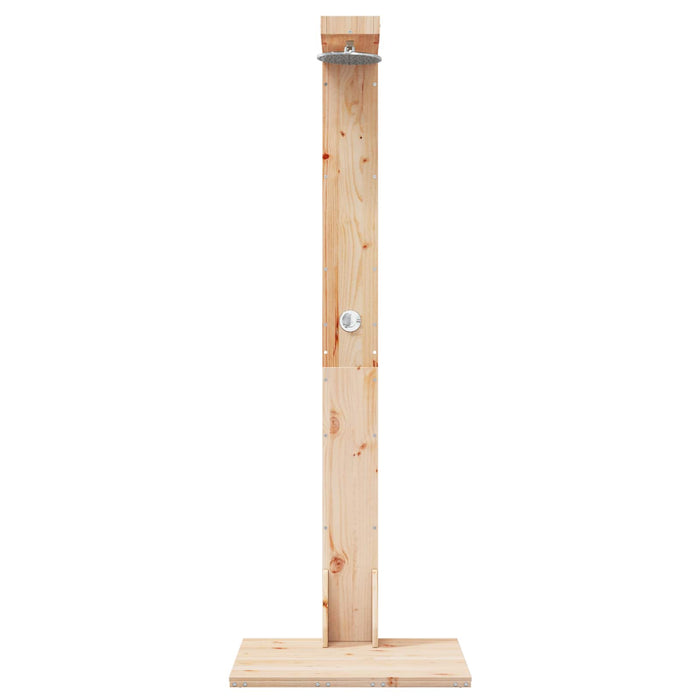 Duș exterior 210 cm Lemn masiv de pin și oțel inoxidabil WALTI