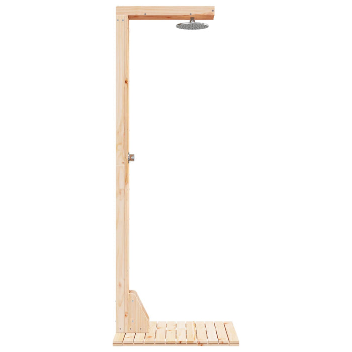 Duș exterior 210 cm Lemn masiv de pin și oțel inoxidabil WALTI