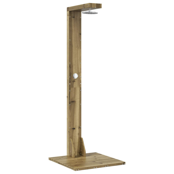 Duș exterior 210 cm Lemn de pin impregnat și oțel inoxidabil WALTI