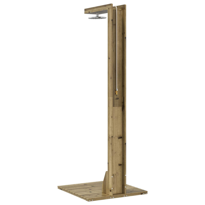 Duș exterior 210 cm Lemn de pin impregnat și oțel inoxidabil WALTI