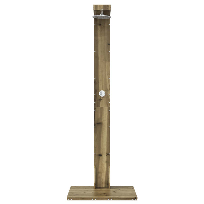 Duș exterior 210 cm Lemn de pin impregnat și oțel inoxidabil WALTI