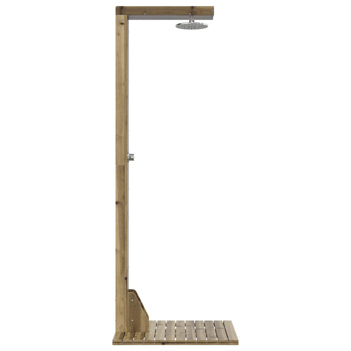 Duș exterior 210 cm Lemn de pin impregnat și oțel inoxidabil WALTI
