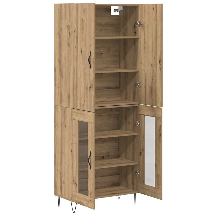 Bufet 2 pcs Stejar Artizanal Lemn tehnic și sticlă - WALTI WALTI