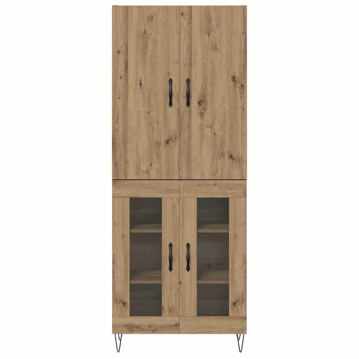 Bufet 2 pcs Stejar Artizanal Lemn tehnic și sticlă - WALTI WALTI