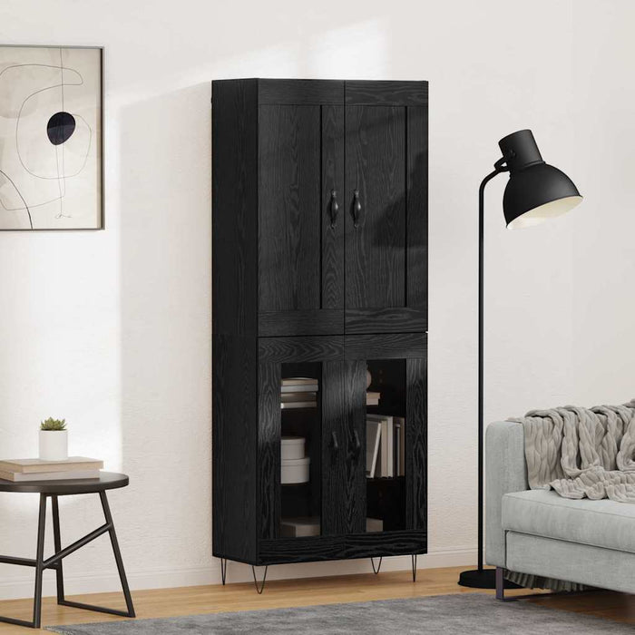 Bufet Stejar Negru 69,5 x 34 x 180 cm Lemn compozit - WALTI WALTI