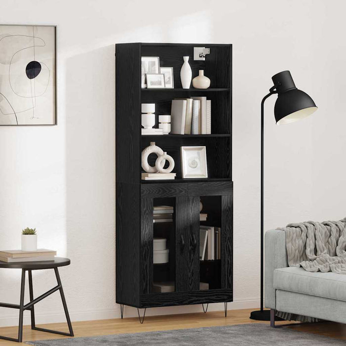 Bufet Stejar Negru 69,5 x 34 x 180 cm Lemn compozit - WALTI WALTI
