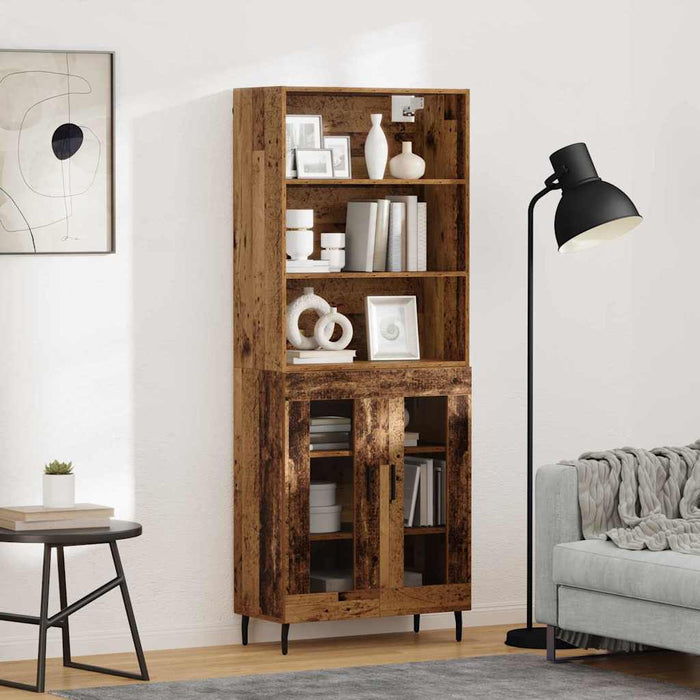 Bufet Lemn Vechi 69,5 x 34 x 180 cm Lemn Stratificat și Sticlă - WALTI WALTI
