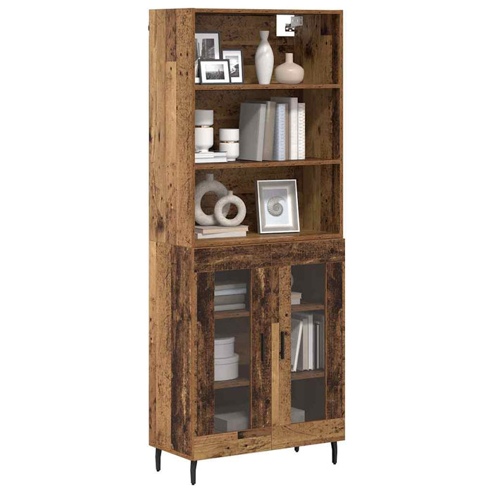 Bufet Lemn Vechi 69,5 x 34 x 180 cm Lemn Stratificat și Sticlă - WALTI WALTI