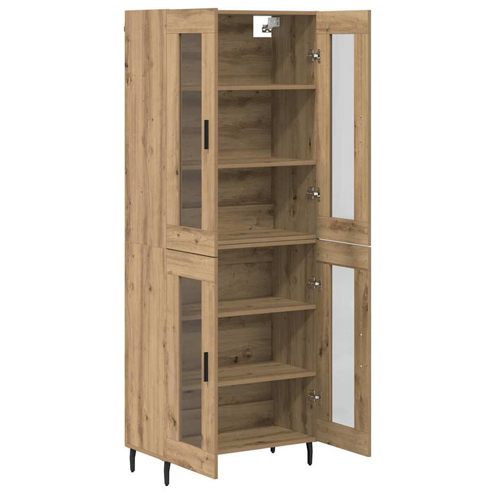 Bufet 2 pcs Stejar Artizanal Lemn Stratificat și Sticlă - WALTI WALTI