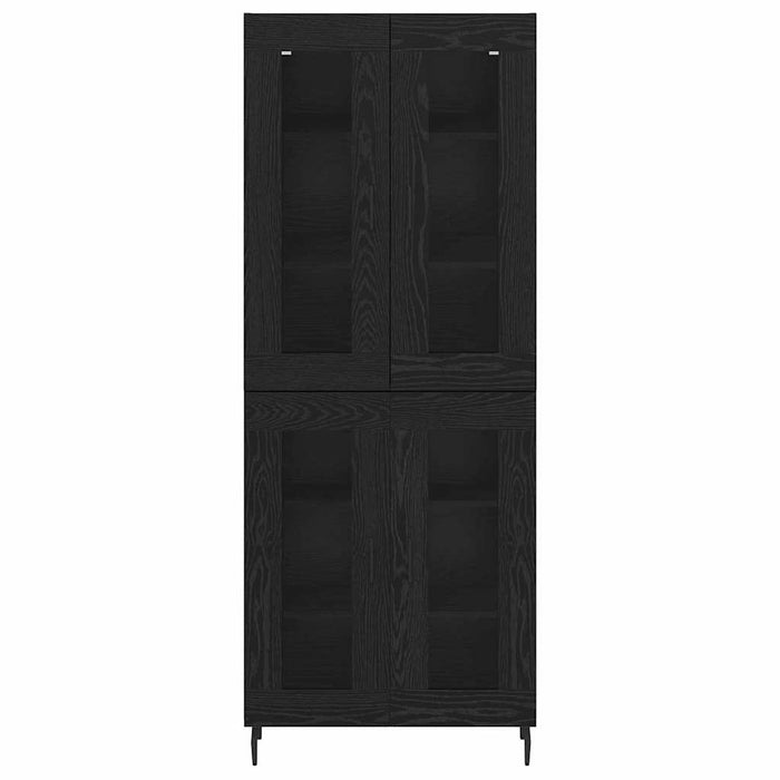 Bufet 2 pcs Stejar Negru Lemn Stratificat și Sticlă - WALTI WALTI
